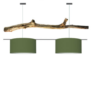 houten hanglamp groen
