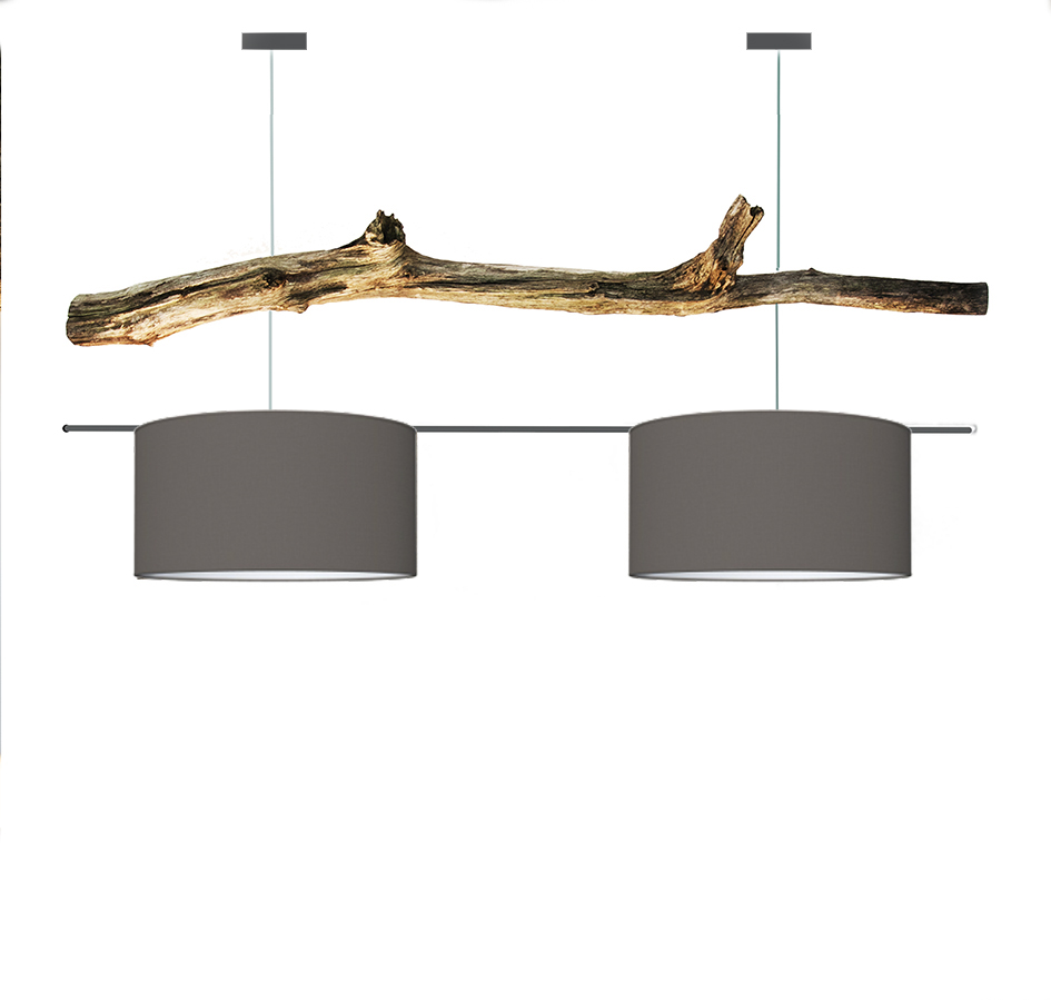 houten hanglamp warm grey