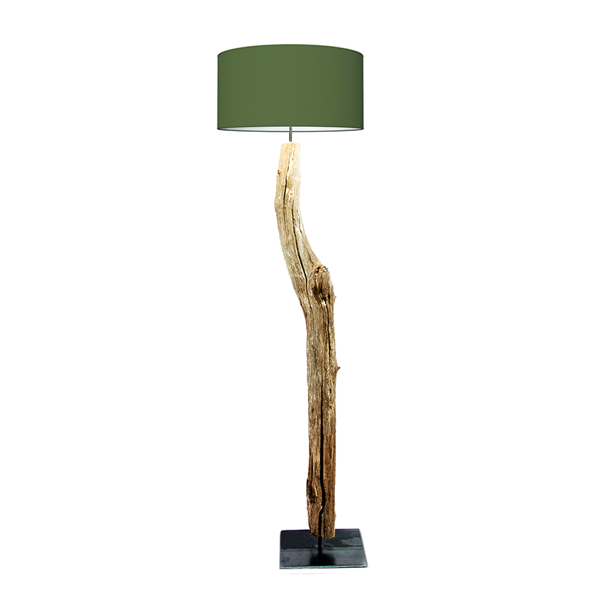 houten vloerlamp groen