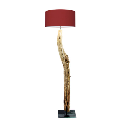 houten vloerlamp rood