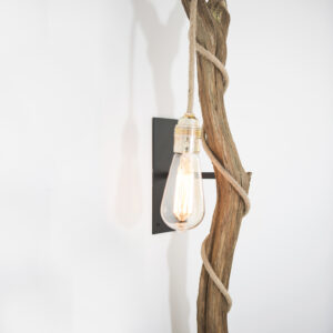 houten boomstronk wandlampen